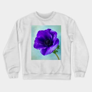 Beautiful Blue Anemone Flower Crewneck Sweatshirt